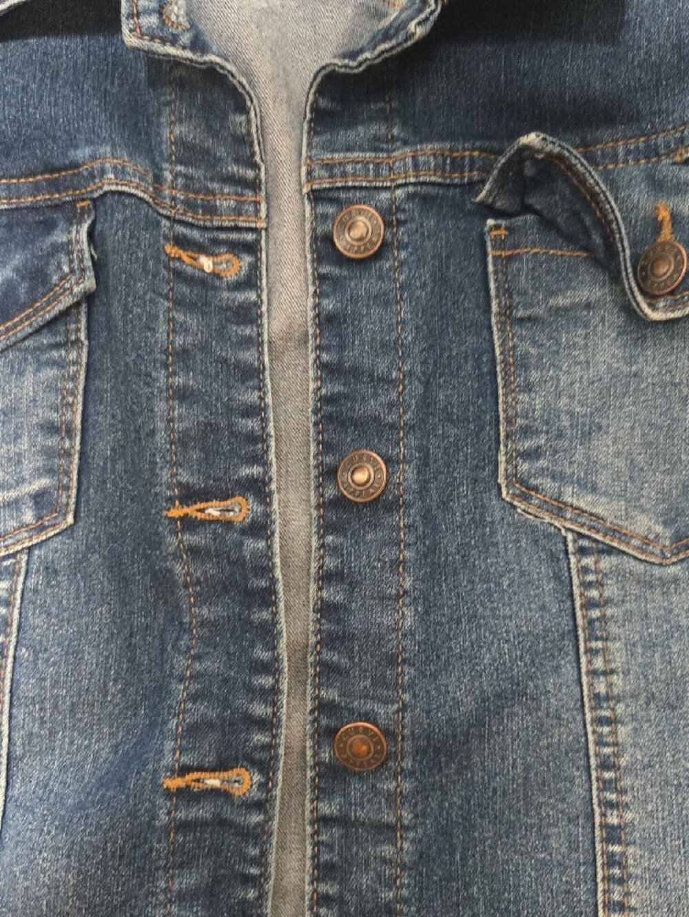 Curvy Denim Jean Jacket - Medium Blue - Picture 3 of 4